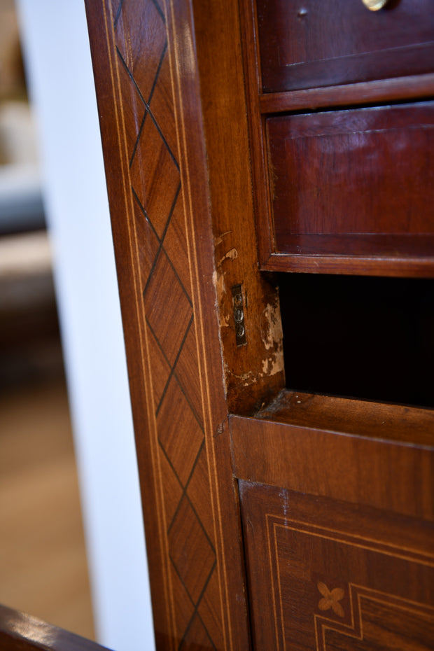 Louis XVI-Style Inlaid Secretaire Abattant