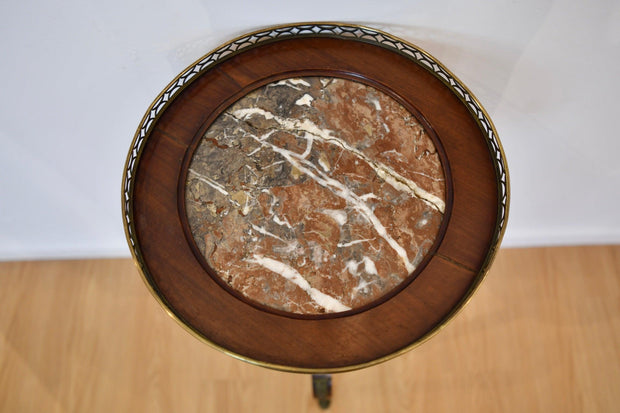 French Marble Inset Gueridon Table