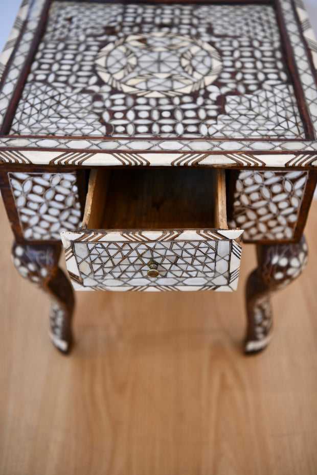 Levantine Inlaid Shell Taboret