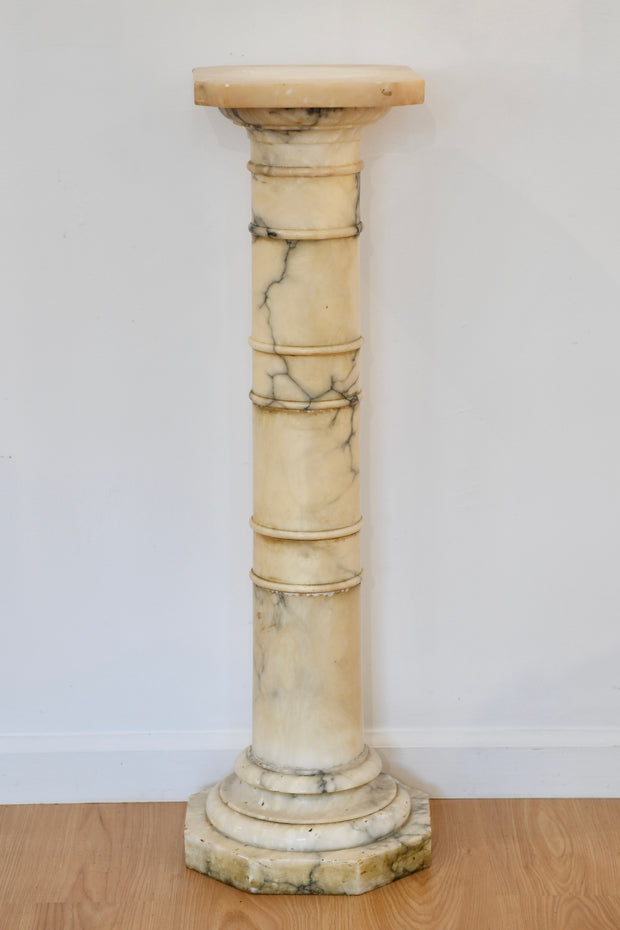 Antique Italian Alabaster Pedestal