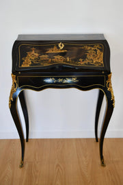 Ebonised And Chinoiserie Decorated Fall Front Desk