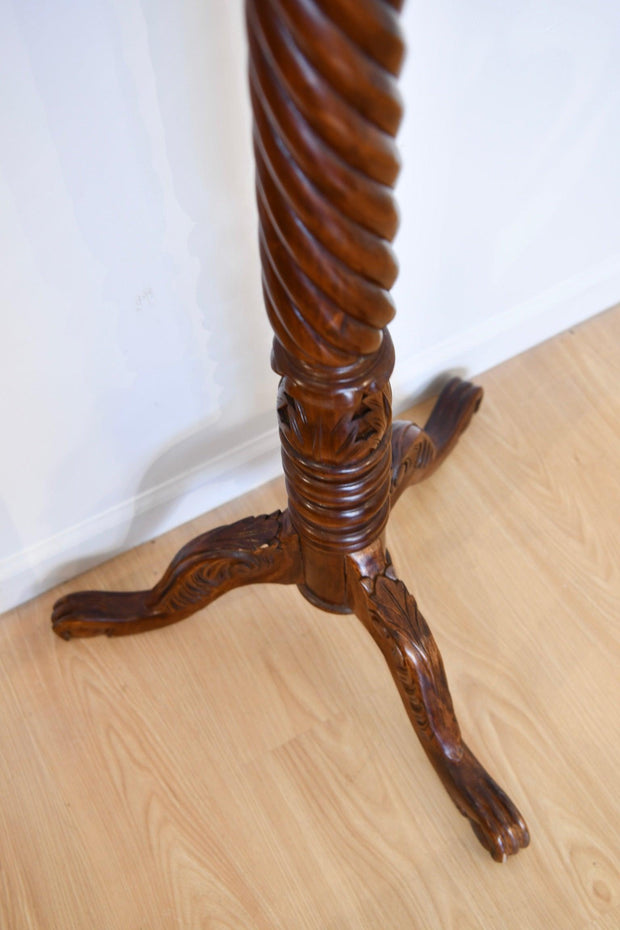 Georgian-Style Carved Mahogany Torchere or Plant Stand