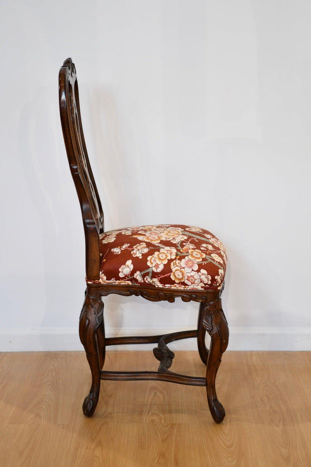 Italian Rococo-Style Carved Walnut Dining Chair