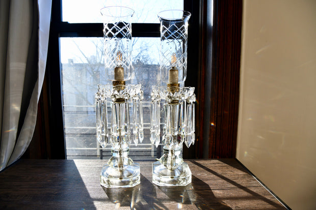 1930s Crystal Hurricane Lamp