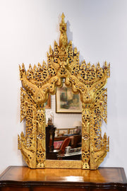 Indian Carved Giltwood Mirror