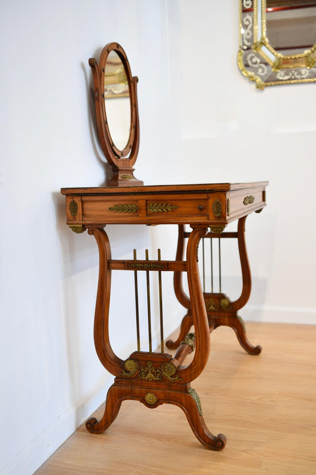 Vintage Vanity Table on Lyre Legs