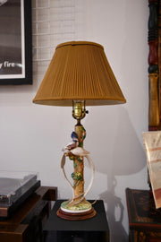 English Porcelain Bird Lamp