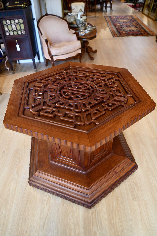 Rosewood Hexagonal Center Table