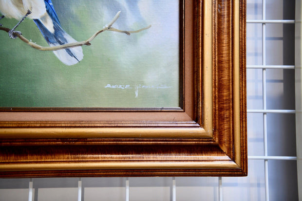 Oil on Canvas of Blue Jays