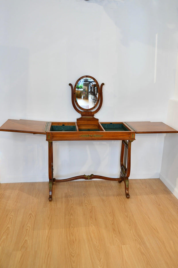 Vintage Vanity Table on Lyre Legs