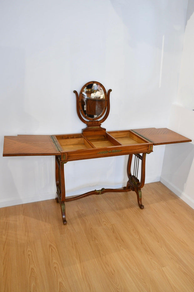 Vintage Vanity Table on Lyre Legs