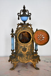 Rococo-Style Sevres Porcelain Clock and Candelabra