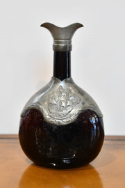 Black Glass and Pewter Decanter
