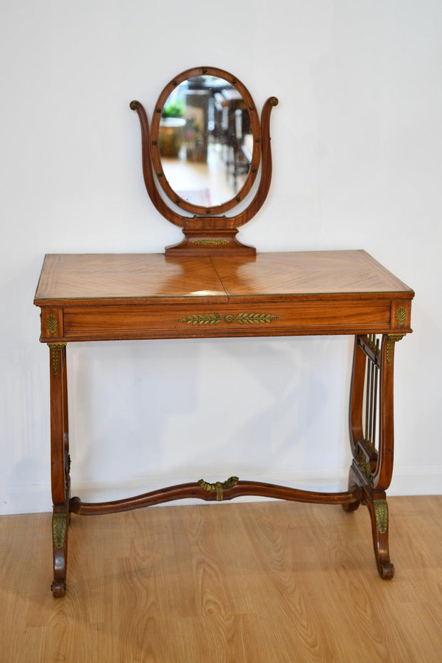 Vintage Vanity Table on Lyre Legs